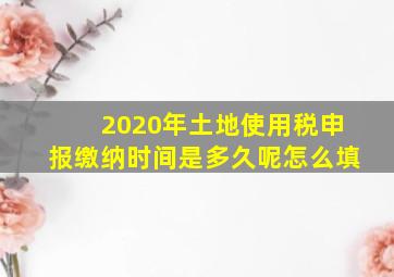 2020年土地使用税申报缴纳时间是多久呢怎么填