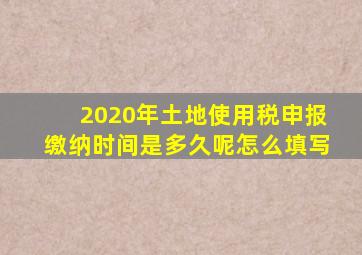 2020年土地使用税申报缴纳时间是多久呢怎么填写