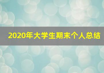 2020年大学生期末个人总结