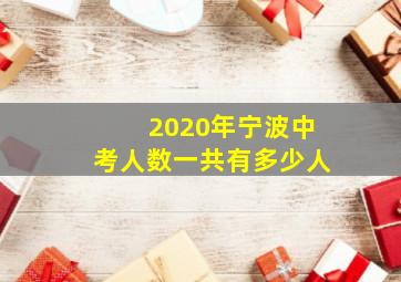 2020年宁波中考人数一共有多少人