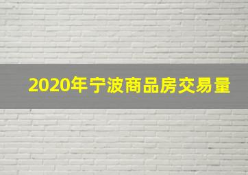 2020年宁波商品房交易量