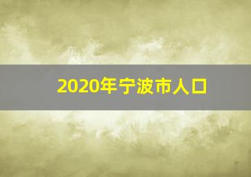 2020年宁波市人口