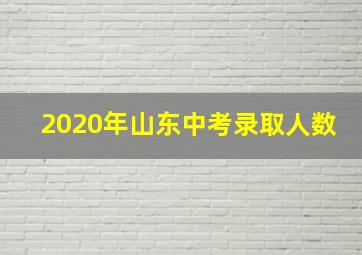 2020年山东中考录取人数