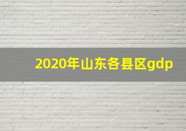 2020年山东各县区gdp