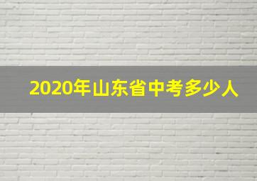 2020年山东省中考多少人