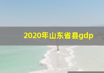 2020年山东省县gdp