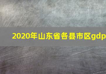 2020年山东省各县市区gdp