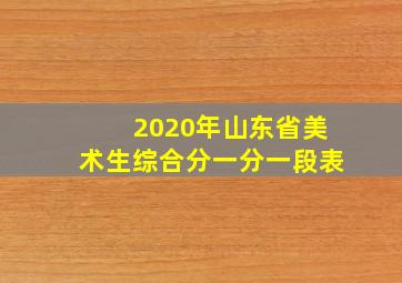 2020年山东省美术生综合分一分一段表