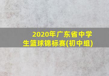 2020年广东省中学生篮球锦标赛(初中组)