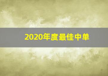 2020年度最佳中单