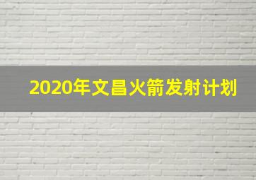 2020年文昌火箭发射计划