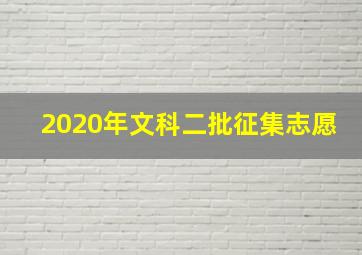 2020年文科二批征集志愿