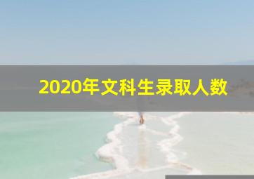 2020年文科生录取人数