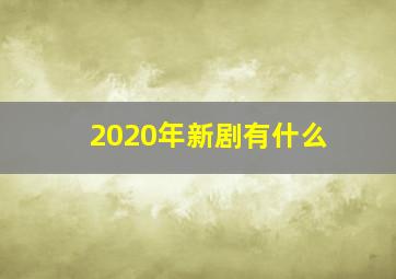 2020年新剧有什么