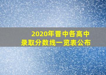 2020年晋中各高中录取分数线一览表公布