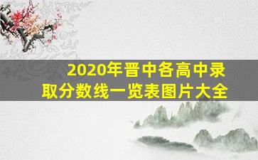 2020年晋中各高中录取分数线一览表图片大全