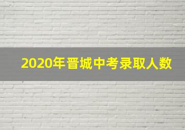 2020年晋城中考录取人数