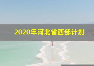 2020年河北省西部计划