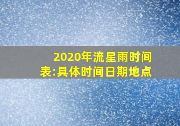 2020年流星雨时间表:具体时间日期地点