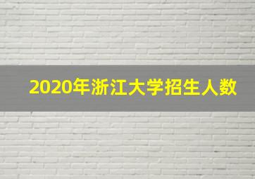 2020年浙江大学招生人数