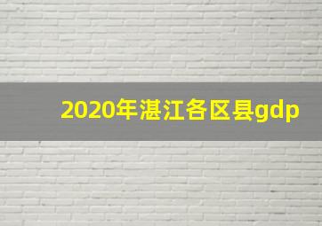 2020年湛江各区县gdp