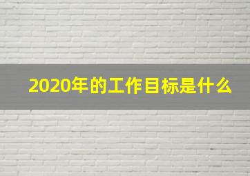 2020年的工作目标是什么