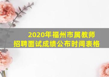 2020年福州市属教师招聘面试成绩公布时间表格