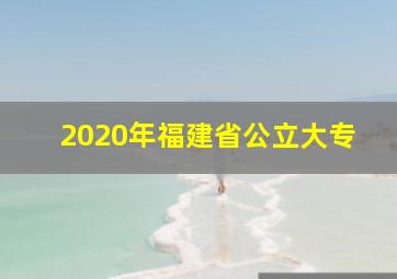 2020年福建省公立大专