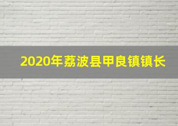 2020年荔波县甲良镇镇长