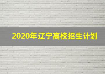 2020年辽宁高校招生计划