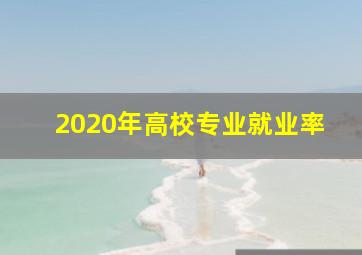 2020年高校专业就业率