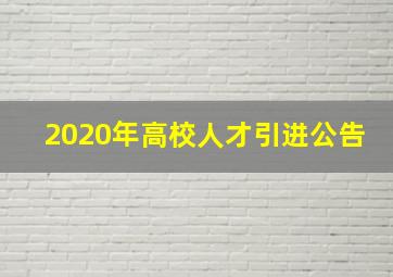 2020年高校人才引进公告