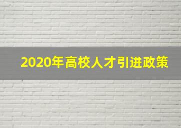 2020年高校人才引进政策