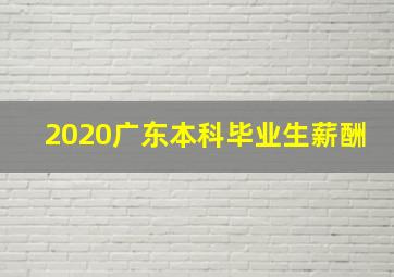 2020广东本科毕业生薪酬