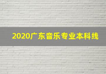 2020广东音乐专业本科线