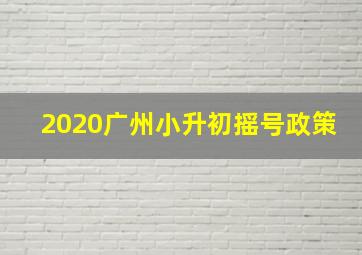 2020广州小升初摇号政策