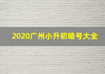 2020广州小升初暗号大全