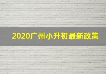 2020广州小升初最新政策