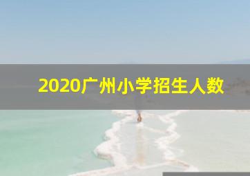 2020广州小学招生人数