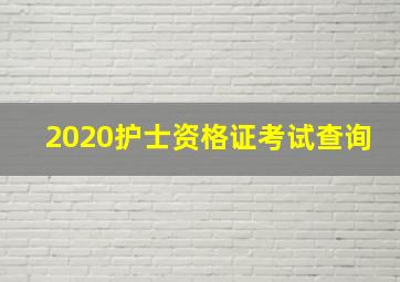 2020护士资格证考试查询