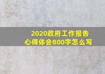 2020政府工作报告心得体会800字怎么写