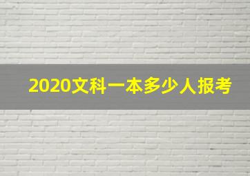 2020文科一本多少人报考