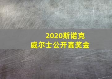 2020斯诺克威尔士公开赛奖金