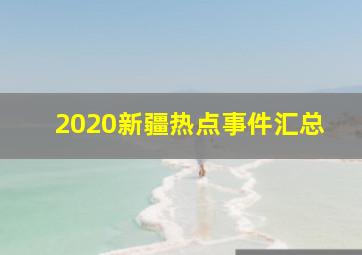 2020新疆热点事件汇总