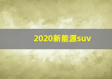 2020新能源suv