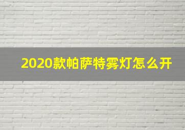 2020款帕萨特雾灯怎么开