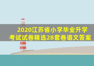 2020江苏省小学毕业升学考试试卷精选28套卷语文答案