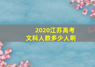 2020江苏高考文科人数多少人啊