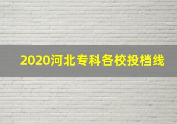 2020河北专科各校投档线