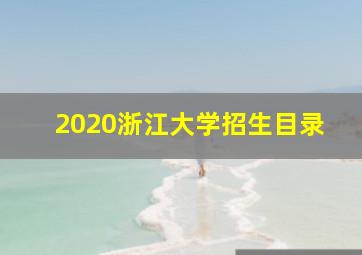 2020浙江大学招生目录